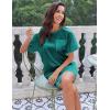 Ekouaer Silk Sleep Shirts for Women Satin Nightshirt Tshirt Nightgown Sleepwear Shirt Dress With Chest Pocket S-2XL(Blue Green)