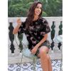 Ekouaer Silk Sleep Shirts for Women Satin Nightshirt Tshirt Nightgown Sleepwear Shirt Dress With Chest Pocket S-2XL(Butterfly Black)