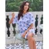 Ekouaer Silk Sleep Shirts for Women Satin Nightshirt Tshirt Nightgown Sleepwear Shirt Dress With Chest Pocket S-2XL(Butterfly Blue)