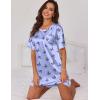 Ekouaer Silk Sleep Shirts for Women Satin Nightshirt Tshirt Nightgown Sleepwear Shirt Dress With Chest Pocket S-2XL(Butterfly Blue)