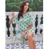 Ekouaer Silk Sleep Shirts for Women Satin Nightshirt Tshirt Nightgown Sleepwear Shirt Dress With Chest Pocket S-2XL(Butterfly Green)
