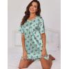 Ekouaer Silk Sleep Shirts for Women Satin Nightshirt Tshirt Nightgown Sleepwear Shirt Dress With Chest Pocket S-2XL(Butterfly Green)