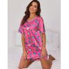 Ekouaer Silk Sleep Shirts for Women Satin Nightshirt Tshirt Nightgown Sleepwear Shirt Dress With Chest Pocket S-2XL(Butterfly Rose)