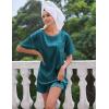 Ekouaer Silk Sleep Shirts for Women Satin Nightshirt Tshirt Nightgown Sleepwear Shirt Dress With Chest Pocket S-2XL(Dark Blue)