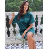 Ekouaer Silk Sleep Shirts for Women Satin Nightshirt Tshirt Nightgown Sleepwear Shirt Dress With Chest Pocket S-2XL(Dark Blue)
