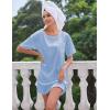 Ekouaer Silk Sleep Shirts for Women Satin Nightshirt Tshirt Nightgown Sleepwear Shirt Dress With Chest Pocket S-2XL(Light Blue)