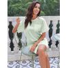 Ekouaer Silk Sleep Shirts for Women Satin Nightshirt Tshirt Nightgown Sleepwear Shirt Dress With Chest Pocket S-2XL(Light Green)