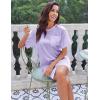 Ekouaer Silk Sleep Shirts for Women Satin Nightshirt Tshirt Nightgown Sleepwear Shirt Dress With Chest Pocket S-2XL(Lilac)
