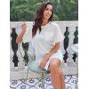 Ekouaer Silk Sleep Shirts for Women Satin Nightshirt Tshirt Nightgown Sleepwear Shirt Dress With Chest Pocket S-2XL(White)