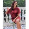 Ekouaer Silk Sleep Shirts for Women Satin Nightshirt Tshirt Nightgown Sleepwear Shirt Dress With Chest Pocket S-2XL(Wine Red)