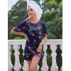 Ekouaer Silk Sleep Shirts for Women Satin Nightshirt Tshirt Nightgown Sleepwear Shirt Dress With Chest Pocket S-2XL(Wineglass)