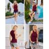 Ekouaer Women Maternity Tank Tops 3 Packs Crew Neck Ribbed Pregnancy Shirts Mama Clothes(3pcs Black/ Burgundy Red/ Dark Green)