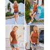 Ekouaer Women Maternity Tank Tops 3 Packs Crew Neck Ribbed Pregnancy Shirts Mama Clothes(3pcs Caramel/ Burgundy Red/ Grey)