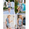 Ekouaer Women Maternity Tank Tops 3 Packs Crew Neck Ribbed Pregnancy Shirts Mama Clothes(3pcs Light Blue/ Grey/ Light Green)