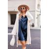 Ekouaer Women Satin Sleep Shirt Long Sleeve Nightgown Button Down Nightshirt Silk Sleepwear Soft Pajama Dress Sleep Dress(Navy Blue)