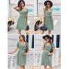Ekouaer Women Short Sleeve Maternity Nursing Dress Casual V Neck Breastfeeding Loungewear Ribbed Knit Pregnancy Dresses S-XXL