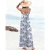 Ekouaer Women’s Casual Overalls Loose Wide Leg Jumpsuits Summer Boho Floral Printed Baggy Rompers with Pockets(White Italian Print)