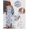 Ekouaer Women’s Casual Overalls Loose Wide Leg Jumpsuits Summer Boho Floral Printed Baggy Rompers with Pockets(White Italian Print)