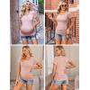 Ekouaer Womens Maternity Shirts 3 Packs Side Ruched Pregnancy Tee Top Tunic Blouse Casual Mama Clothes S-XXL(3pcs- Black + Army Green + Dirty Pink)