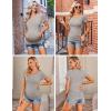 Ekouaer Womens Maternity Shirts 3 Packs Side Ruched Pregnancy Tee Top Tunic Blouse Casual Mama Clothes S-XXL(3pcs- Black + Army Green + Light Grey)