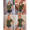 Ekouaer Womens Maternity Shirts 3 Packs Side Ruched Pregnancy Tee Top Tunic Blouse Casual Mama Clothes S-XXL(3pcs- Black + Army Green + Light Grey)