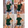 Ekouaer Womens Maternity Shirts 3 Packs Side Ruched Pregnancy Tee Top Tunic Blouse Casual Mama Clothes S-XXL(3pcs- Black + Dirty Pink + Green)