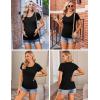 Ekouaer Womens Maternity Shirts 3 Packs Side Ruched Pregnancy Tee Top Tunic Blouse Casual Mama Clothes S-XXL(3pcs- Black + Dirty Pink + Green)