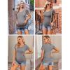 Ekouaer Womens Maternity Shirts 3 Packs Side Ruched Pregnancy Tee Top Tunic Blouse Casual Mama Clothes S-XXL(3pcs- Black + Green + Dark Grey)