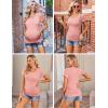 Ekouaer Womens Maternity Shirts 3 Packs Side Ruched Pregnancy Tee Top Tunic Blouse Casual Mama Clothes S-XXL(3pcs- Black + Pink + Teal)