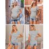 Ekouaer Womens Maternity Shirts 3 Packs Side Ruched Pregnancy Tee Top Tunic Blouse Casual Mama Clothes S-XXL(3pcs- Black + White Stripe + Dark Grey)