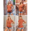 Ekouaer Womens Maternity Shirts 3 Packs Side Ruched Pregnancy Tee Top Tunic Blouse Casual Mama Clothes S-XXL(3pcs- Caramel + Wine Red + Dark Grey)