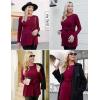 Ekouaer Women’s Maternity Shirts Long Sleeve Pregnancy Tops Casual Ribbed Knit Winter Pregnant Blouses(A Wine Red)