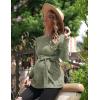 Ekouaer Women’s Maternity Shirts Long Sleeve Pregnancy Tops Casual Ribbed Knit Winter Pregnant Blouses(Army Green)