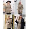 Ekouaer Women’s Maternity Shirts Long Sleeve Pregnancy Tops Casual Ribbed Knit Winter Pregnant Blouses(Brown)