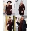 Ekouaer Women’s Maternity Shirts Long Sleeve Pregnancy Tops Casual Ribbed Knit Winter Pregnant Blouses(Caramel Dark Brown)