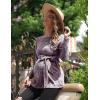 Ekouaer Women’s Maternity Shirts Long Sleeve Pregnancy Tops Casual Ribbed Knit Winter Pregnant Blouses(Dark Purple)