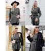 Ekouaer Women’s Maternity Shirts Long Sleeve Pregnancy Tops Casual Ribbed Knit Winter Pregnant Blouses(Medium Grey)
