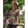 Ekouaer Women’s Maternity Shirts Long Sleeve Pregnancy Tops Casual Ribbed Knit Winter Pregnant Blouses(Mocha Brown)