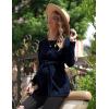 Ekouaer Women’s Maternity Shirts Long Sleeve Pregnancy Tops Casual Ribbed Knit Winter Pregnant Blouses(Navyblue)