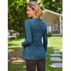 Ekouaer Women’s Maternity Shirts Long Sleeve Pregnancy Tops Casual Ribbed Knit Winter Pregnant Blouses(Peacock Blue)