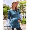 Ekouaer Women’s Maternity Shirts Long Sleeve Pregnancy Tops Casual Ribbed Knit Winter Pregnant Blouses(Peacock Blue)
