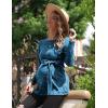 Ekouaer Women’s Maternity Shirts Long Sleeve Pregnancy Tops Casual Ribbed Knit Winter Pregnant Blouses(Peacock Blue)