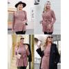 Ekouaer Women’s Maternity Shirts Long Sleeve Pregnancy Tops Casual Ribbed Knit Winter Pregnant Blouses(Pink)