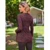 Ekouaer Women’s Maternity Shirts Long Sleeve Pregnancy Tops Casual Ribbed Knit Winter Pregnant Blouses(Pink Purple)