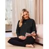 Ekouaer Women’s Maternity Shirts Long Sleeve Split Side Pregnancy Tee Top Tunic Blouse Casual Mama Clothes(Black)