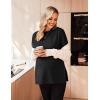 Ekouaer Women’s Maternity Shirts Long Sleeve Split Side Pregnancy Tee Top Tunic Blouse Casual Mama Clothes(Black)