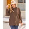 Ekouaer Women’s Maternity Shirts Long Sleeve Split Side Pregnancy Tee Top Tunic Blouse Casual Mama Clothes(Brown 1)