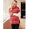 Ekouaer Women’s Maternity Shirts Long Sleeve Split Side Pregnancy Tee Top Tunic Blouse Casual Mama Clothes(Christmas)