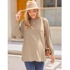 Ekouaer Women’s Maternity Shirts Long Sleeve Split Side Pregnancy Tee Top Tunic Blouse Casual Mama Clothes(Khaki 1)