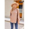 Ekouaer Women’s Maternity Shirts Long Sleeve Split Side Pregnancy Tee Top Tunic Blouse Casual Mama Clothes(Khaki)
